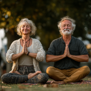 Інструктор йоги працює з людьми похилого віку